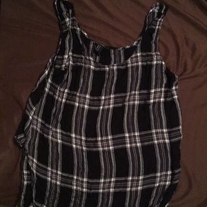 forever 21 plaid long tank top